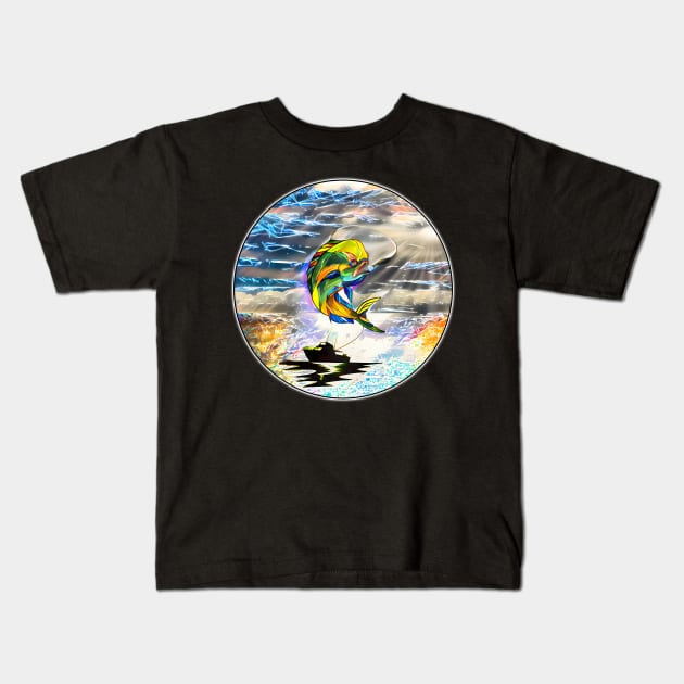 Mahi Mahi Dolphin Fish, Dorado fishing Kids T-Shirt by UMF - Fwo Faces Frog